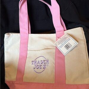 Trader Joe’s pink and blue mini totes you get both